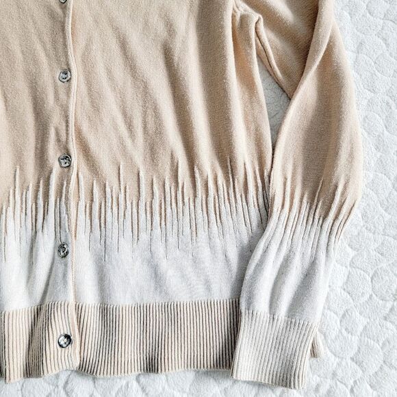 H by Halston cardigan sweater tan neutral ombre small - Picture 7 of 7